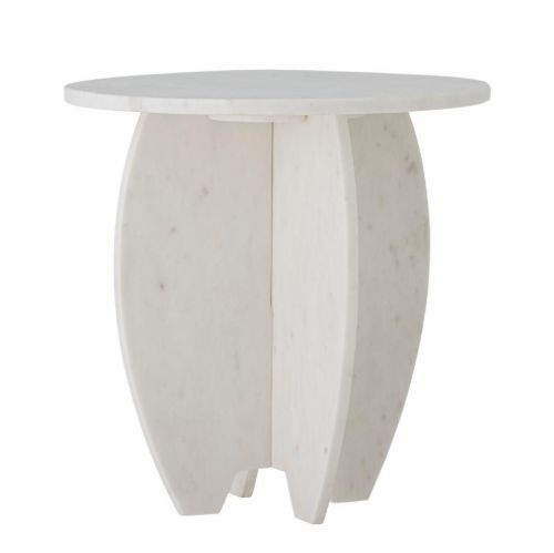 Bloomingville Sendai Piedestal Ø: 30,5 cm - Weiß/Marmor