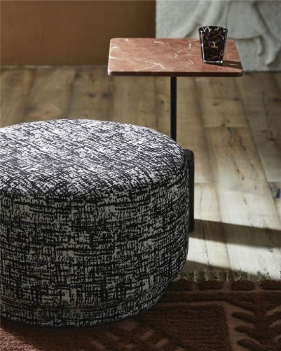 Nordal BOMU Pouf Ø: 66 cm - Schwarz/Weiß
