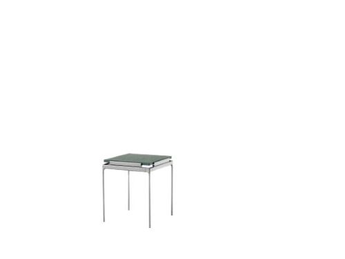 &Tradition Sett LN11 Side Table 40x40 cm - Dark Chrome Frame/Verde Guatemala Marble