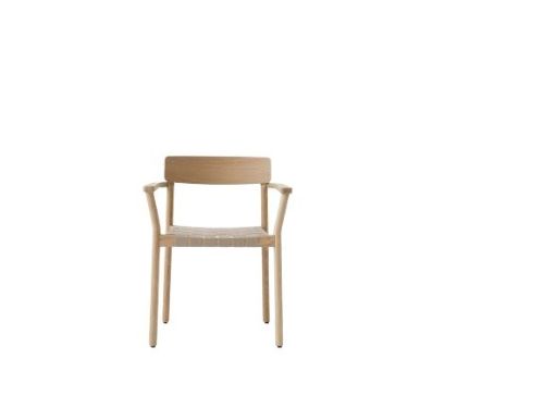 &Tradition Betty TK9 Sessel SH: 46 cm – Lackierte Eiche/Naturgewebe