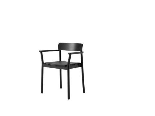 &Tradition Betty TK11 Armchair  - Black Lacquered Ash/Noble Analine Leather Black