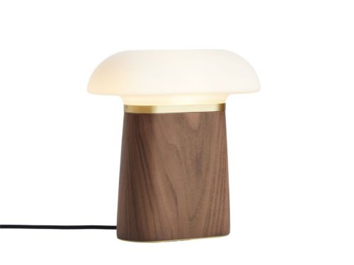 Woud Nova Bordlampe 27x13 cm - Valnød/Opal 