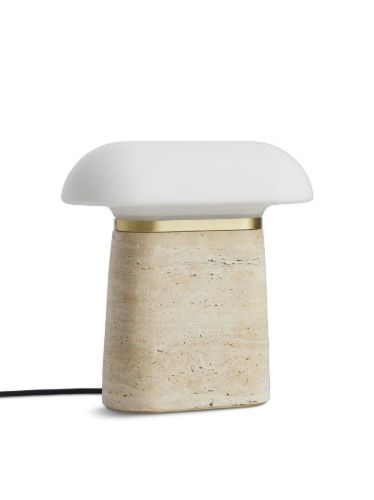 Woud Nova Bordlampe 27x13 cm - Travertine/Opal 