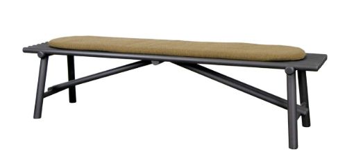 Cane-line Outdoor Sticks Bænk B: 190 cm - Lava Grey/Turmeric Yellow