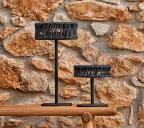 Cane-line Outdoor Illusion Tischlampe Medium H: 43 cm - Lavagrau/Dunkelgrau