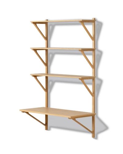 Fredericia Furniture BM29 Børge Mogensen Regal mit Schreibtisch H: 134 cm – Lackierte Eiche