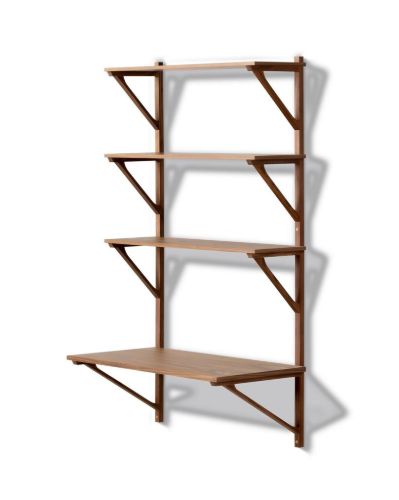 Fredericia Furniture BM29 Børge Mogensen Regal mit Schreibtisch H: 134 cm – Lackiertes Walnussholz