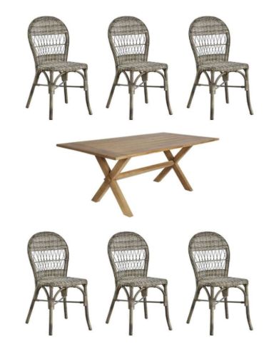 Sika-Design Colonial og Ofelia Havemøbelsæt - Teak/Antique