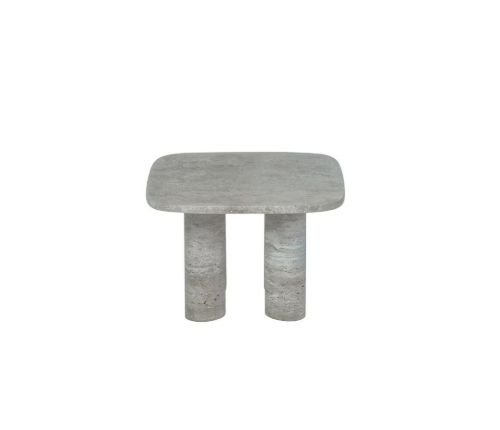 Blomus Volos Side Table S Rectangular 34x52 cm - Silver Travertine