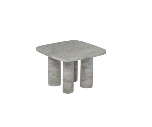 Blomus Volos Beistelltisch S Rechteckig 34x52 cm - Silberner Travertin