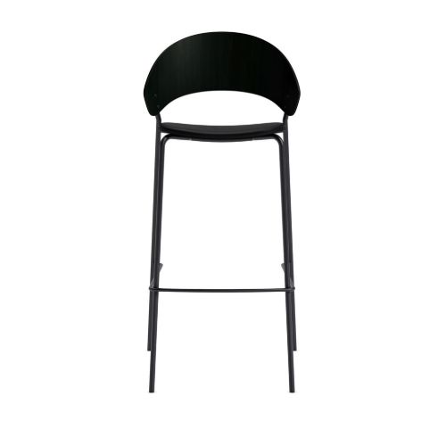 Please Wait To Be Seated Dosina Barstol  - Sort Eg/Læder Polstring