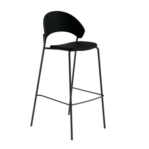 Eva Solo Dosina Barhocker SH: 75 cm – Schwarze Eiche/Lederpolsterung