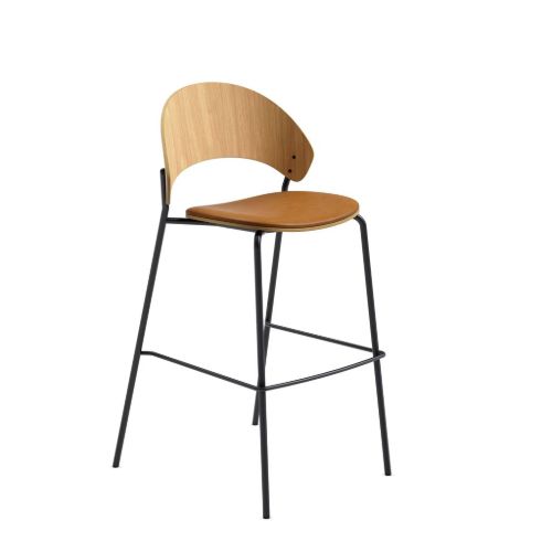 Eva Solo Dosina Barhocker SH: 65 cm – Polsterung aus geölter Eiche/Leder