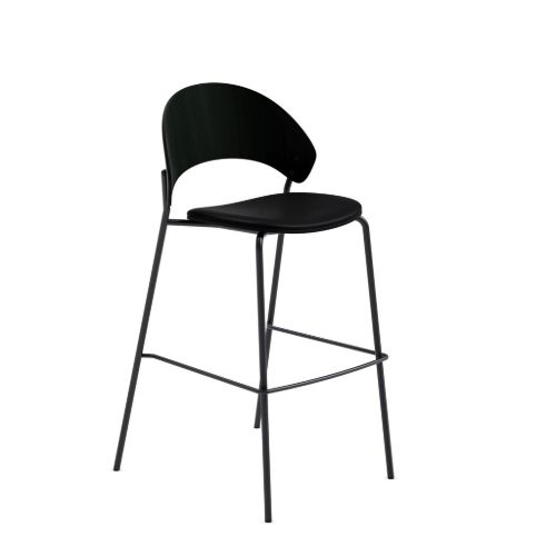 Eva Solo Dosina Barhocker SH: 65 cm – Polsterung aus schwarzer Eiche/Leder