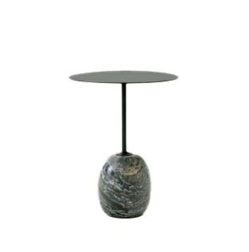 &Tradition Lato Coffee Table LN8 Ø: 40 cm - Deep Green Steel/Verde Alpi Marble