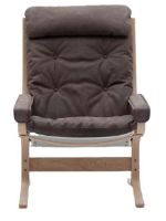 Bild von LK Hjelle Siesta Classic Sessel hoch mit Armlehnen SH: 45 cm – Natur/Dünen Dunkelbraun