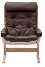 Bild von LK Hjelle Siesta Classic Sessel hoch mit Armlehnen SH: 45 cm – Natur/Elmo Rustical Dark Brown