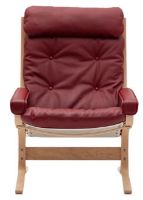 Bild von LK Hjelle Siesta Classic Sessel hoch mit Armlehnen SH: 45 cm – Natur/Elmo Rustical Red