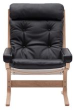 Bild von LK Hjelle Siesta Classic Sessel hoch mit Armlehnen SH: 45 cm – Natur/Elmo Rustical Black