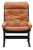 Bild von LK Hjelle Siesta Classic Sessel hoch mit Armlehnen SH: 45 cm – Schwarz/Vintage Cognac