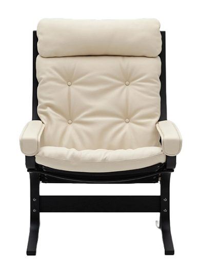 Bild von LK Hjelle Siesta Classic Sessel hoch mit Armlehnen SH: 45 cm – Schwarz/Prescott Elfenbein