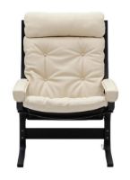 Bild von LK Hjelle Siesta Classic Sessel hoch mit Armlehnen SH: 45 cm – Schwarz/Prescott Elfenbein