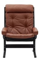 Bild von LK Hjelle Siesta Classic Sessel hoch mit Armlehnen SH: 45 cm – Schwarz/Prescott Haselnuss