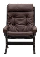 Bild von LK Hjelle Siesta Classic Sessel hoch mit Armlehnen SH: 45 cm – Schwarz/Prescott-Kastanie