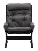 Bild von LK Hjelle Siesta Classic Sessel hoch mit Armlehnen SH: 45 cm – Schwarz/Prescott Greyshadow