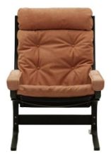 Bild von LK Hjelle Siesta Classic Sessel hoch mit Armlehnen SH: 45 cm – Schwarz/Dunes Cognac