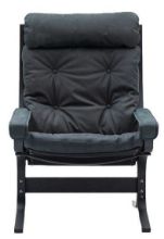 Bild von LK Hjelle Siesta Classic Sessel hoch mit Armlehnen SH: 45 cm – Schwarz/Dünen Anthrazit