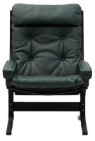 Bild von LK Hjelle Siesta Classic Sessel hoch mit Armlehnen SH: 45 cm – Schwarz/Elmo Rustical Green