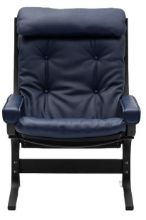 Bild von LK Hjelle Siesta Classic Sessel hoch mit Armlehnen SH: 45 cm – Schwarz/Elmo Rustical Blue