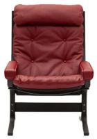 Bild von LK Hjelle Siesta Classic Sessel hoch mit Armlehnen SH: 45 cm – Schwarz/Elmo Rustical Red