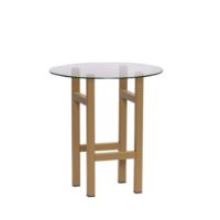 Bild von Hübsch Elevate Side Table H: 44 cm - Ash/Steel/Glass 