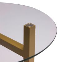 Bild von Hübsch Elevate Side Table H: 44 cm - Ash/Steel/Glass 