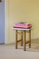 Bild von Hübsch Elevate Side Table H: 44 cm - Ash/Steel/Glass 