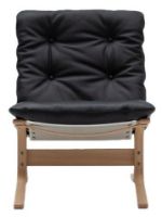 Bild von LK Hjelle Siesta Classic Sessel niedrig SH: 45 cm – Natur/Hemsen Anilin Schwarz