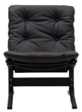 Bild von LK Hjelle Siesta Classic Sessel niedrig SH: 45 cm – Schwarz/Hemsen Anilin Schwarz