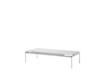 Bild von &Tradition Sett LN12 Couchtisch 140 x 60 cm – Gestell aus dunklem Chrom/Bianco-Carrara-Marmor