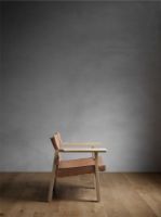 Bild von Fredericia Furniture 2226 Der spanische Stuhl von Børge Mogensen SH: 33 cm – Cognacfarbenes Leder/geölte Eiche