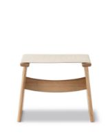 Bild von Fredericia Furniture Seto Hocker SH: 43 cm – Naturleinen/Eiche helles Öl