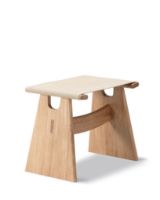 Bild von Fredericia Furniture Seto Hocker SH: 43 cm – Naturleinen/Eiche helles Öl