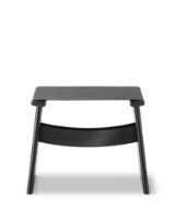 Bild von Fredericia Furniture Seto Hocker SH: 43 cm – Schwarzes Segeltuch/Eiche Schwarzer Lack