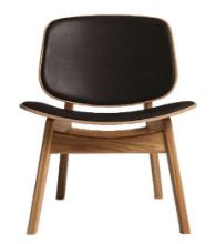 Bild von Ro Collection Pandora Lounge, gepolsterter Sitz und Rückenlehne, SH: 39,1 cm – geölte Eiche/Standard-Dunkelbraun