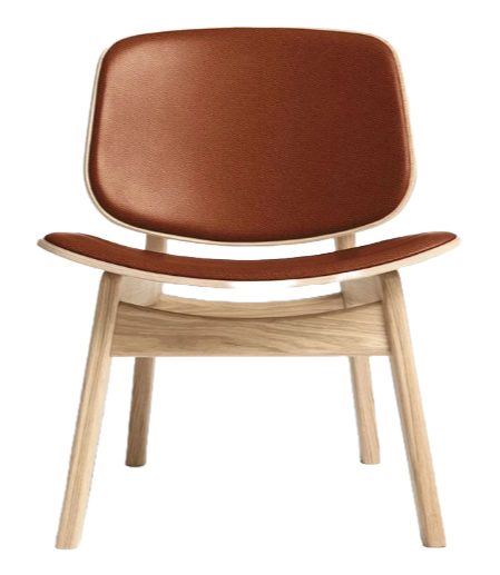 Bild von Ro Collection Pandora Lounge, gepolsterter Sitz und Rückenlehne, SH: 39,1 cm – Eiche geseift/Standard Calvados