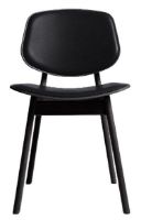 Bild von Ro Collection Pandora Esszimmerstuhl Sitz und Rückenlehne gepolstert SH: 44,4 cm – Schwarz lackierte Eiche/Standard Schwarz