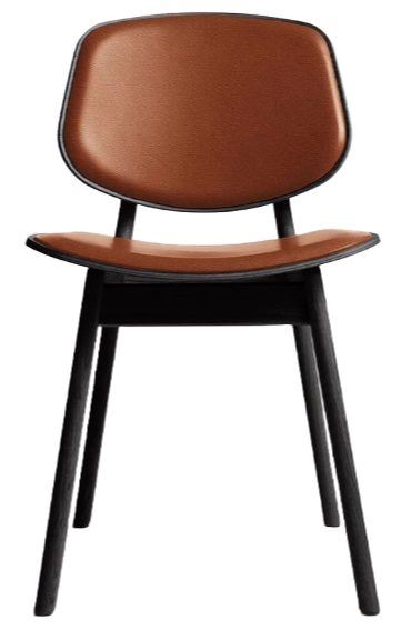 Bild von Ro Collection Pandora Esszimmerstuhl Sitz und Rückenlehne gepolstert SH: 44,4 cm – Schwarz lackierte Eiche/Standard Calvados
