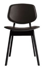 Bild von Ro Collection Pandora Esszimmerstuhl Sitz und Rückenlehne gepolstert SH: 44,4 cm – Schwarz lackierte Eiche/Standard Dunkelbraun