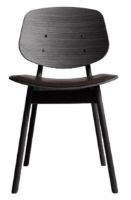 Bild von Ro Collection Pandora Esszimmerstuhl, Sitz gepolstert, SH: 44,4 cm – Schwarz lackierte Eiche/Standard Dunkelbraun